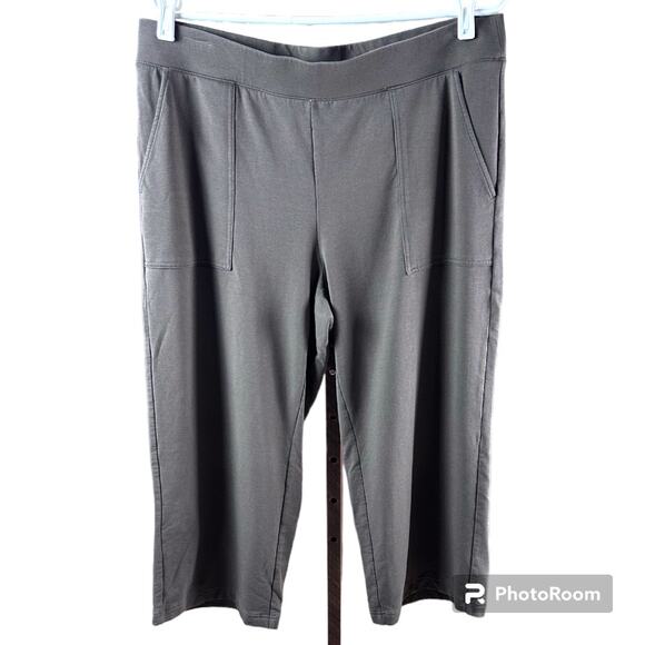Pure Jill by J. jill brown pull on capri pants casual elastic waist 24" size LP - Picture 1 of 6